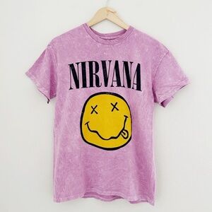 NWOT Nirvana Smiley Face Graphic Tee